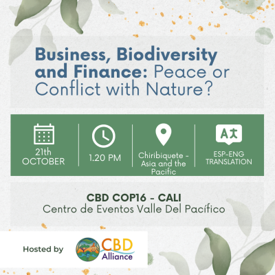 Business, Biodiversity and Finance