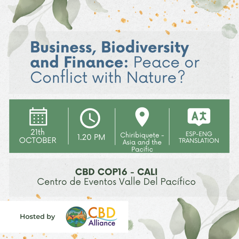 Business, Biodiversity and Finance