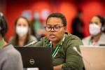 Simangele Msweli delivering the opening statement on behalf of CBD Alliance during the COP 15.